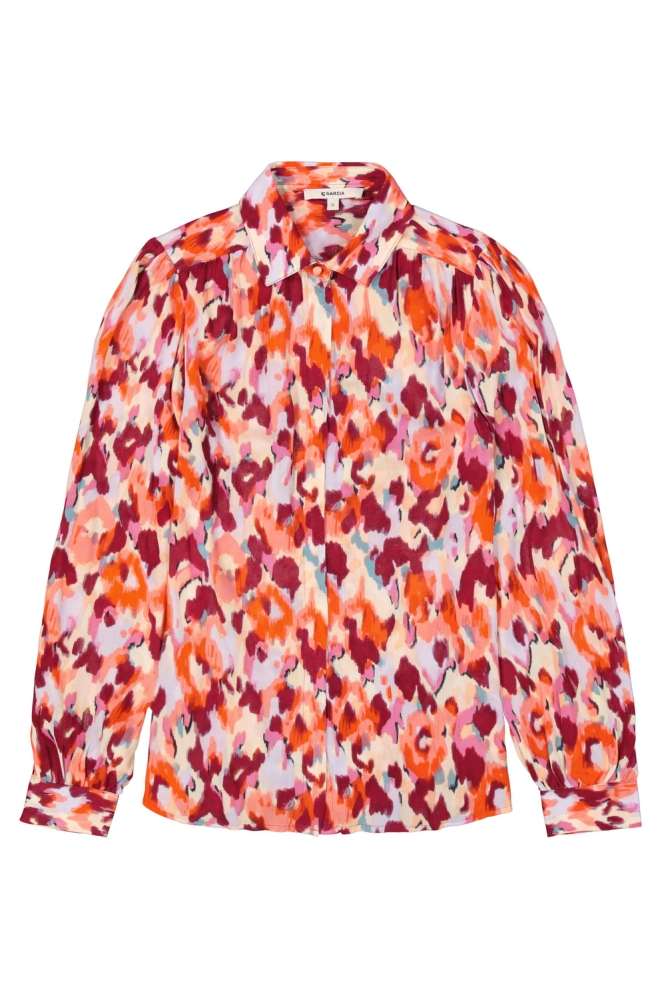 BLOUSE MET PRINT C50238 1345 tangerine red